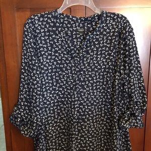 Navy blue and white tunic top by Premise Studio woman 1x